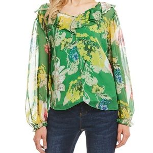 Gibson & Latimer Floral Peasant Poet Sleeve Blouse